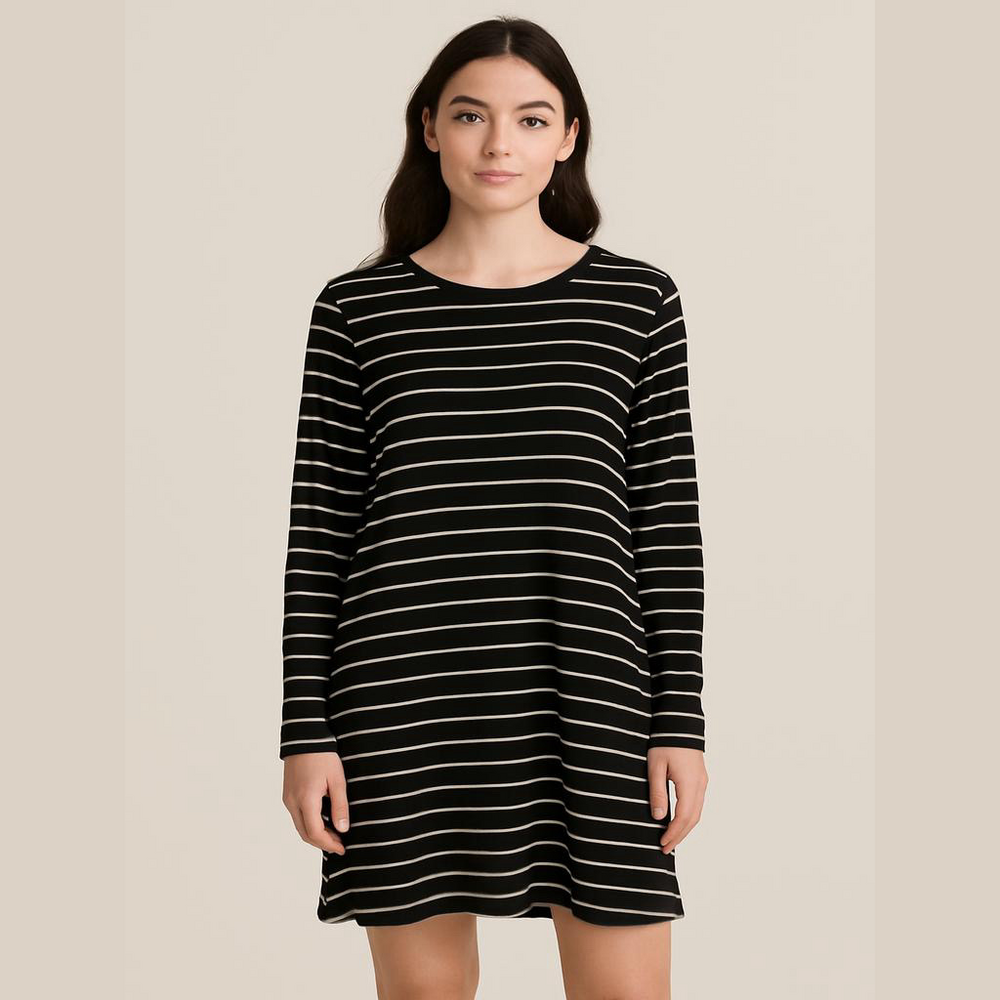 Old Navy Striped Tunic Dress - Women's XL - Black & White